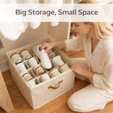 🔥(FREE SHIPPING)🔔👟Shoe Organizer for Closet, Fabric Shoe Storage Boxes with Clear Cover, Storage, Foldable Space-saving Storage Container Bins🔥