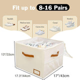 🔥(FREE SHIPPING)🔔👟Shoe Organizer for Closet, Fabric Shoe Storage Boxes with Clear Cover, Storage, Foldable Space-saving Storage Container Bins🔥