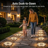 🌙 Solar Ground Lights – 8 LED Outdoor Disk Lights