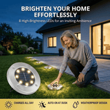 🌙 Solar Ground Lights – 8 LED Outdoor Disk Lights