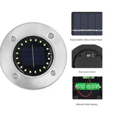 🌙 Solar Ground Lights – 8 LED Outdoor Disk Lights