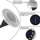 🌙 Solar Ground Lights – 8 LED Outdoor Disk Lights