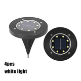 🌙 Solar Ground Lights – 8 LED Outdoor Disk Lights